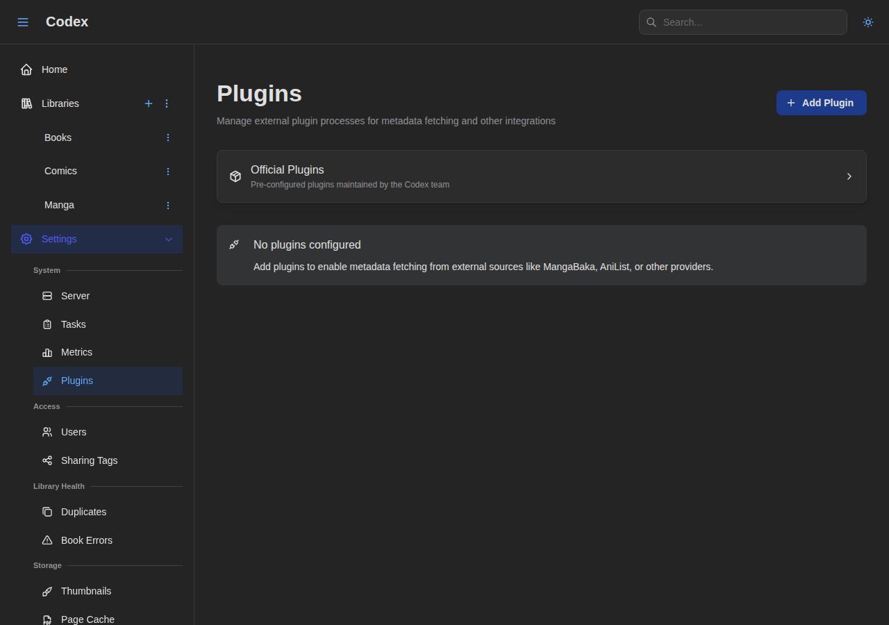 Plugin Settings - Empty